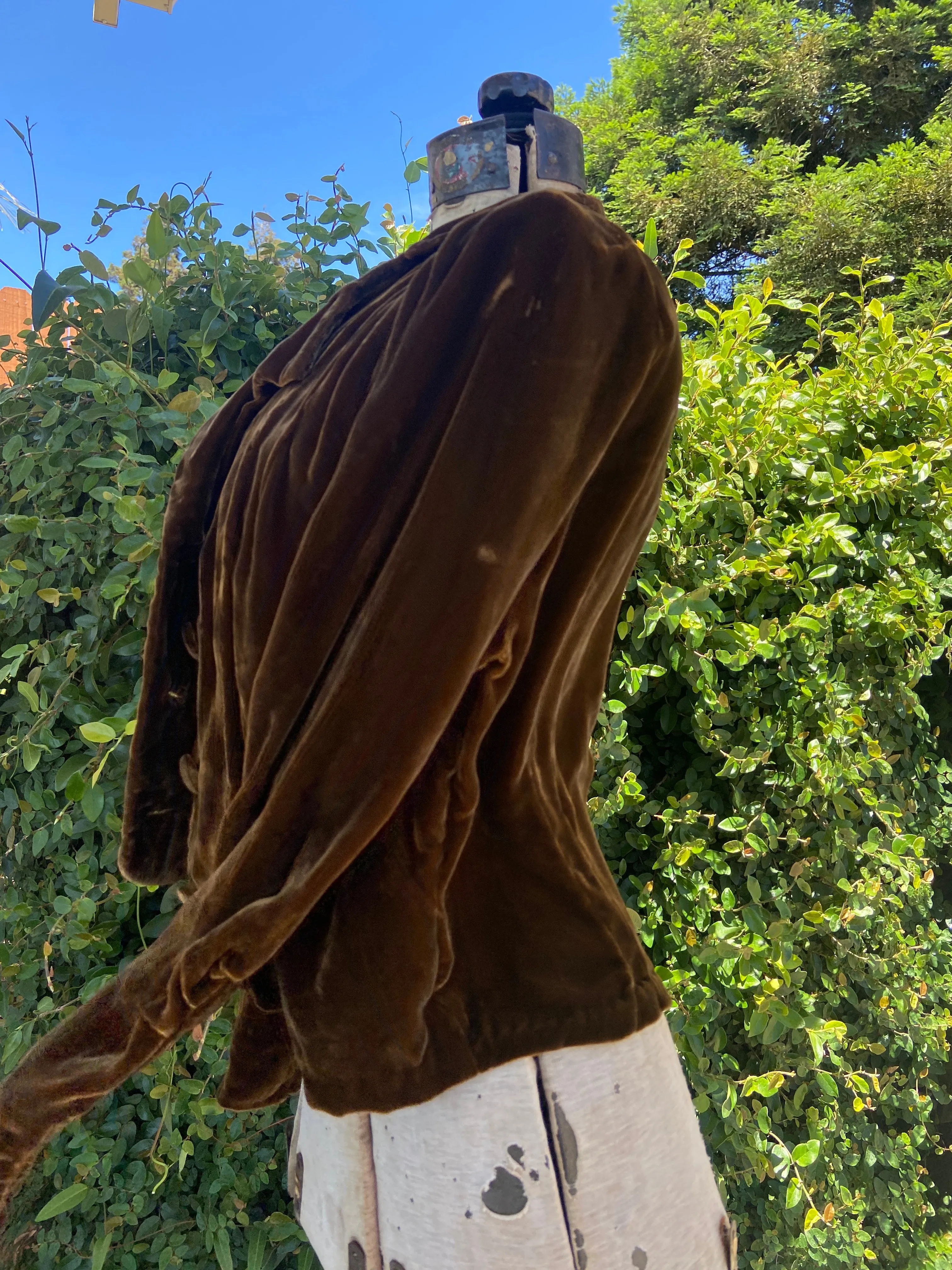 30s/40s Golden Brown Crushed Velvet Jacket