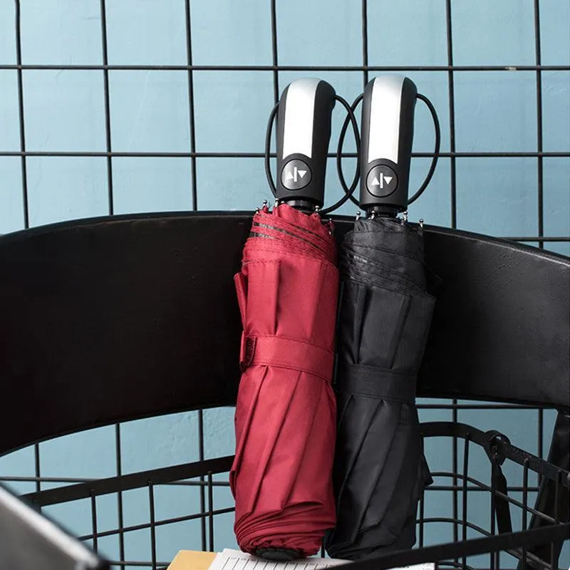 Automatic Umbrella Auto Open Close Compact Folding Anti Rain Windproof 10Ribs Au