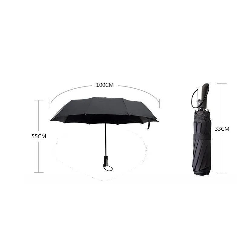 Automatic Umbrella Auto Open Close Compact Folding Anti Rain Windproof 10Ribs Au