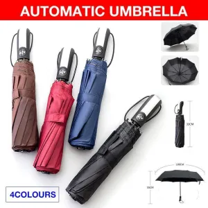 Automatic Umbrella Auto Open Close Compact Folding Anti Rain Windproof 10Ribs Au