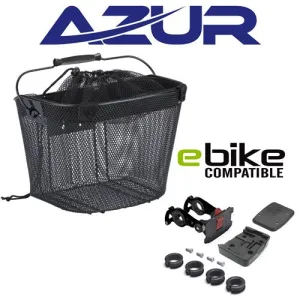 Azur Shopper Ebike Qr Mesh Handlebar Basket Black