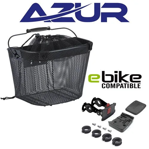 Azur Shopper Ebike Qr Mesh Handlebar Basket Black
