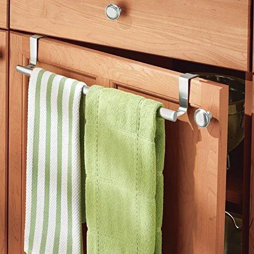 Binovery Adjustable, Expandable Kitchen Over Cabinet Towel Bar - Hang on Inside or Outside of Doors, Storage for Hand, Dish, Tea Towels