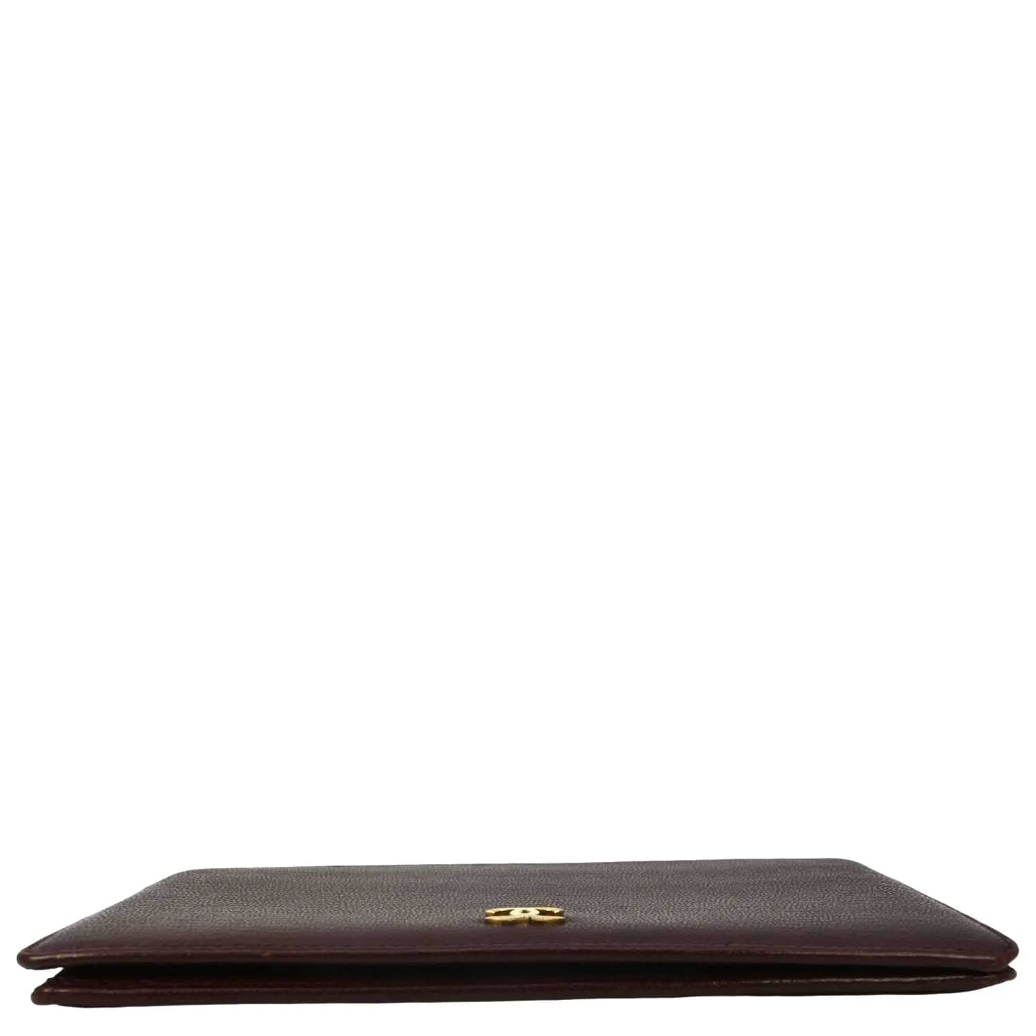 CHANEL Vintage L-Yen Leather Wallet Burgundy