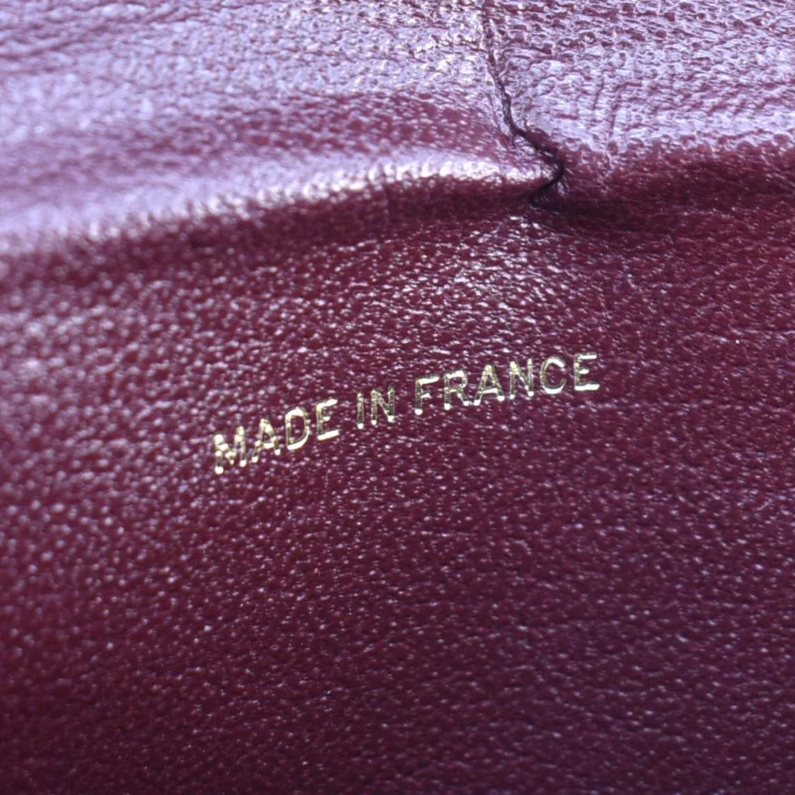 CHANEL Vintage L-Yen Leather Wallet Burgundy