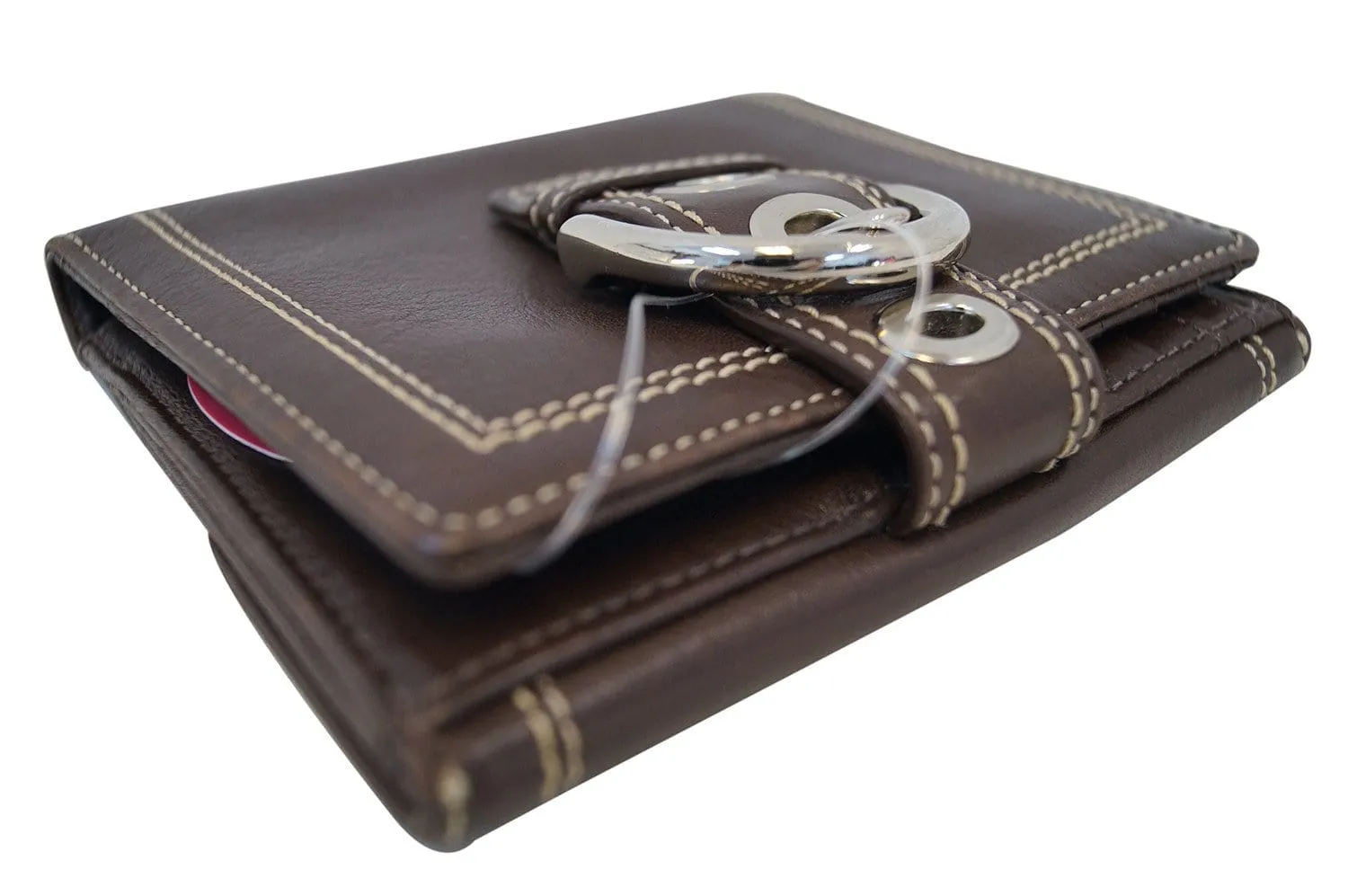 COACH Hamptons Soho Buckle Brown Leather Bifold Compact Wallet - Sale
