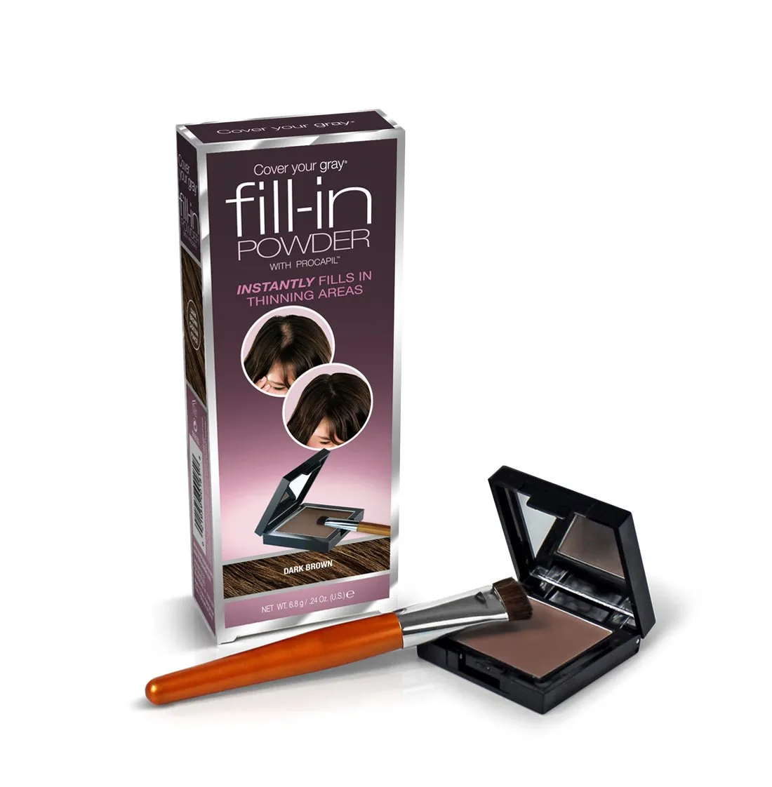 Cover Your Gray Fill in Powder with Pro Growth Castor Oil Brush-in Touchup 2-PC Set