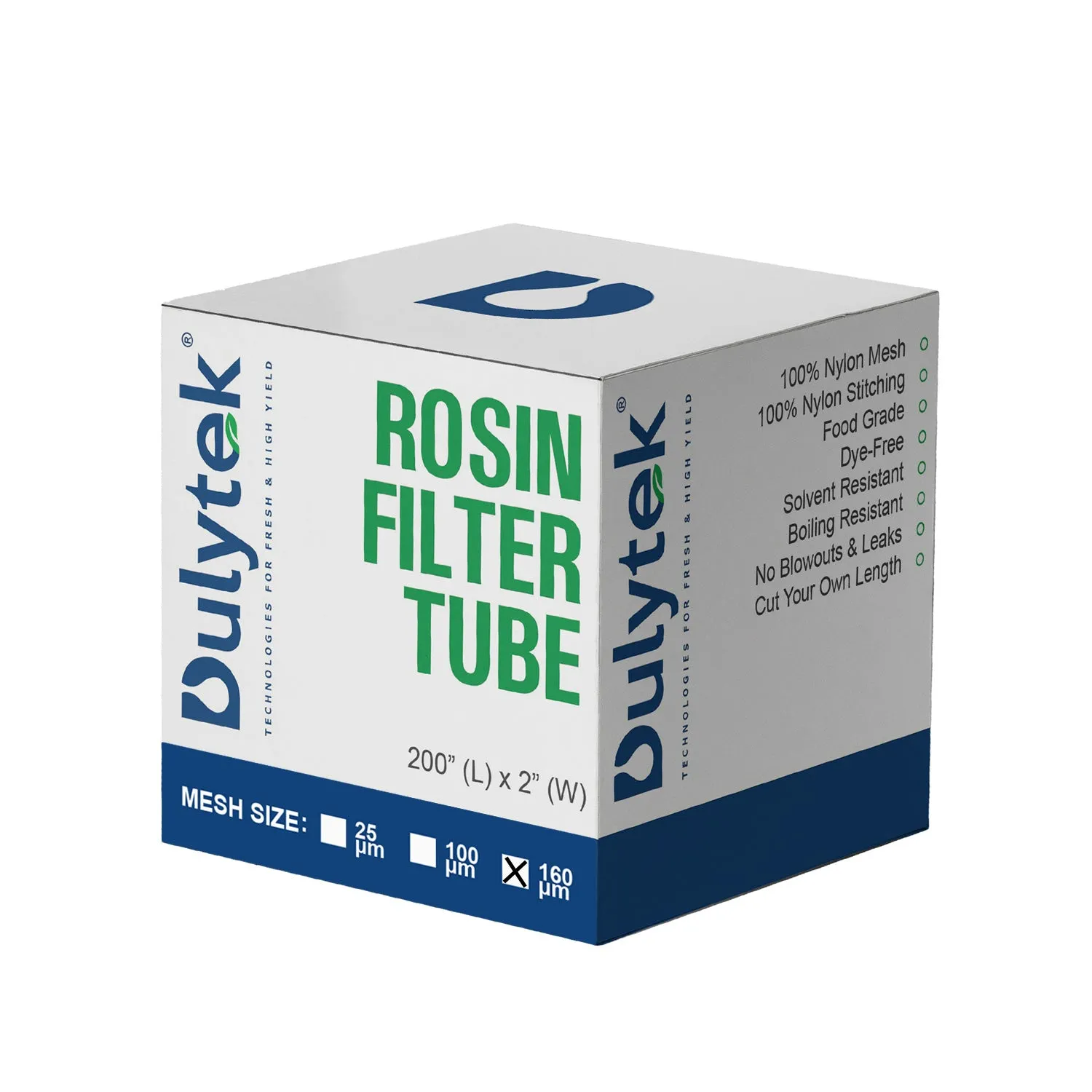 Dulytek® Premium Nylon Rosin Filter Tube, 2" x 200" Roll, Various Micron Mesh Sizes Available