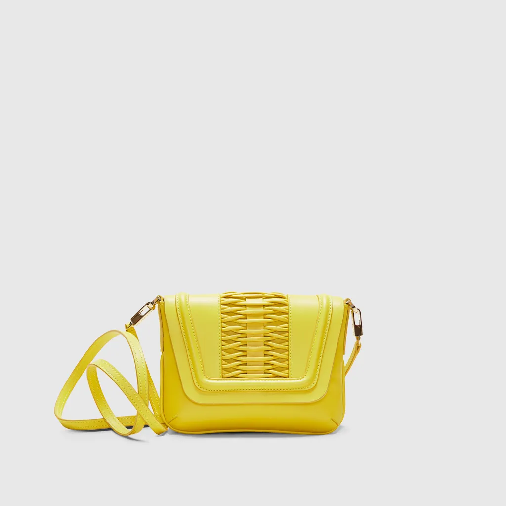 Fabiana braided canary clutch