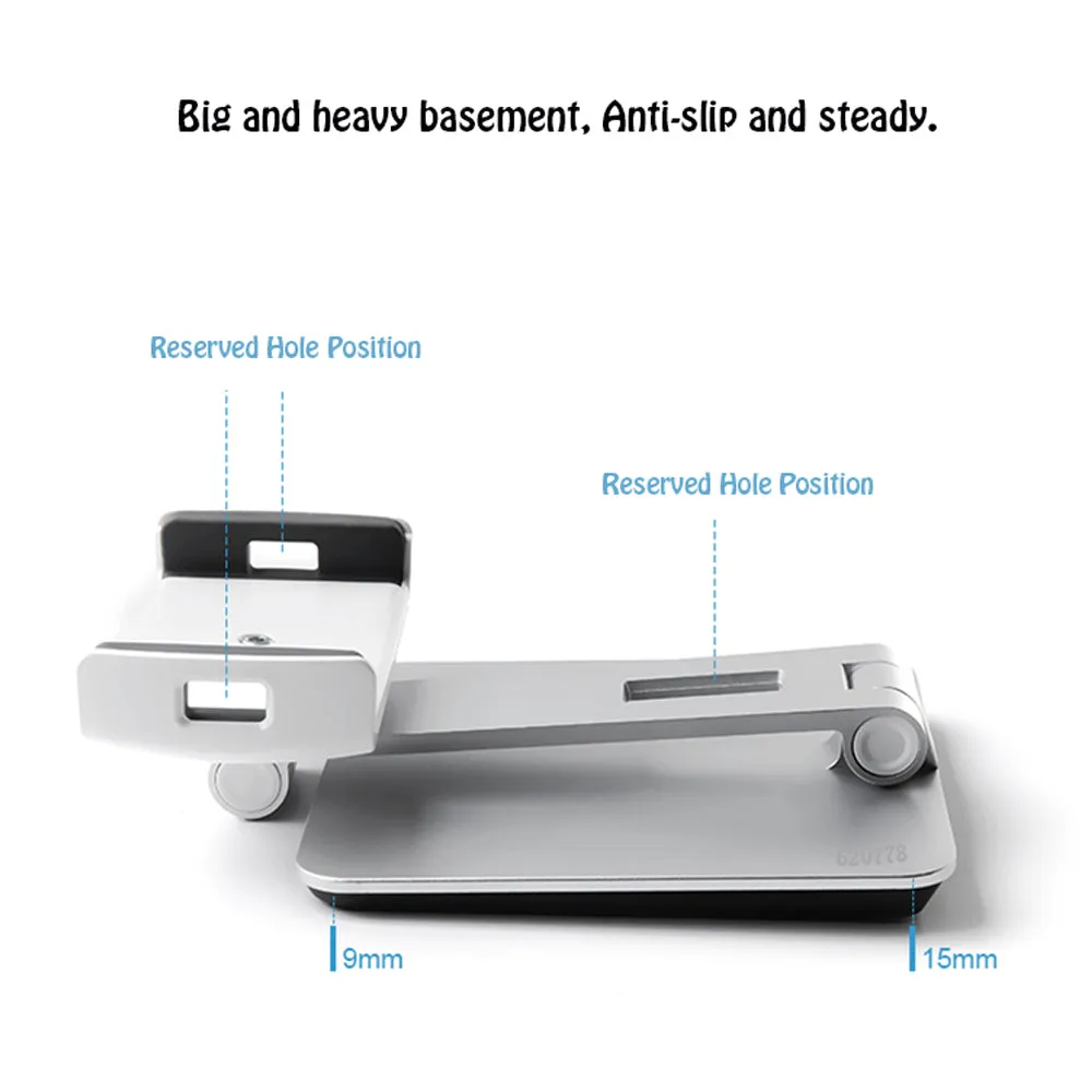 Full Motion 4-13 inch Tablet Holder Mobile Phone Smartphone Stand Universal Foldable Lazy Tablet PC Support  Silver