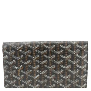 GOYARD Richelieu Chevron Canvas Wallet Black