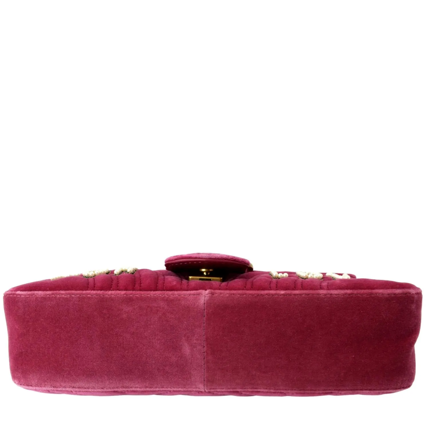 GUCCI Blind For Love Marmont Embroidered Velvet Shoulder Bag Red 443496