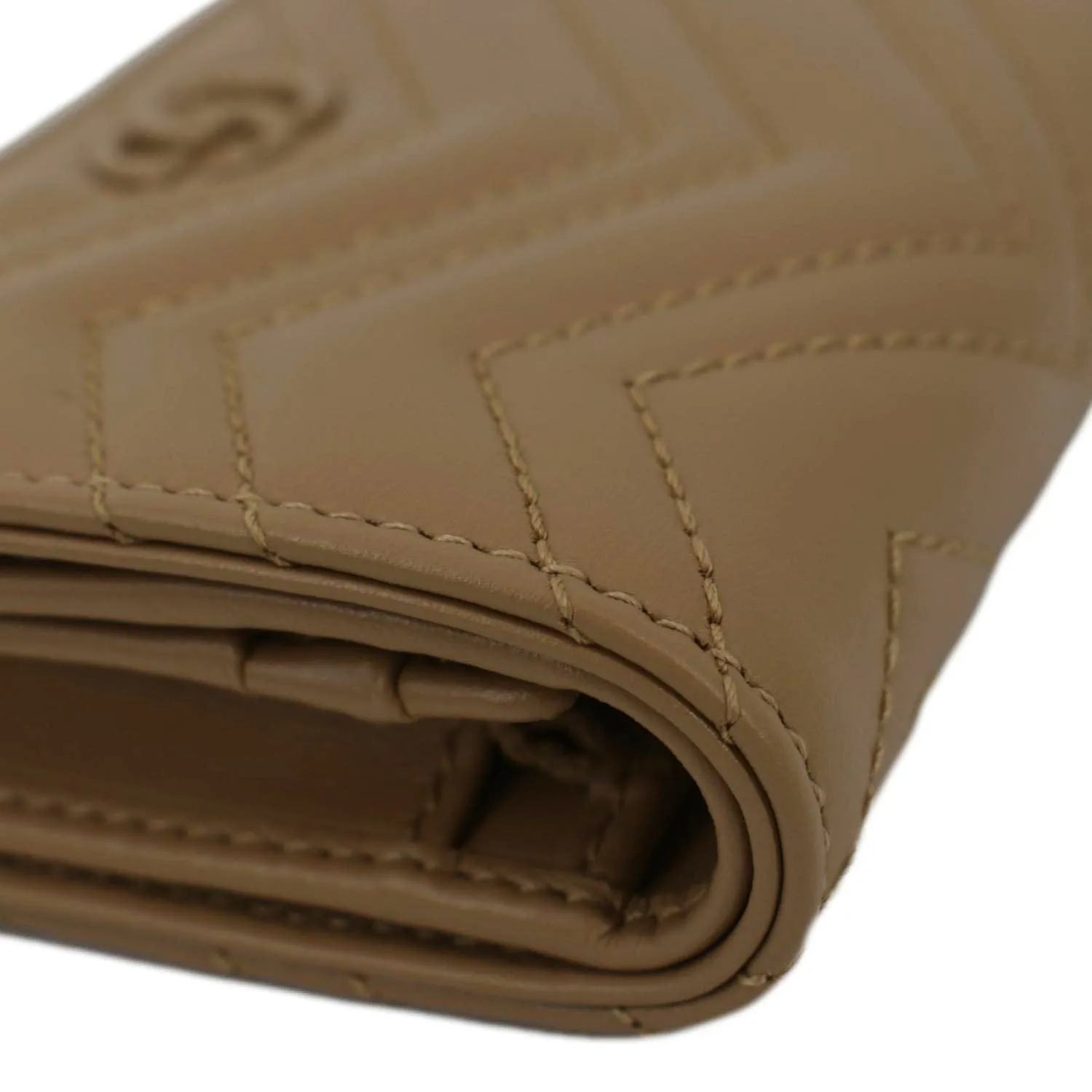 GUCCI Marmont GG Matelasse Leather Card Case Wallet Dusty Pink 466492