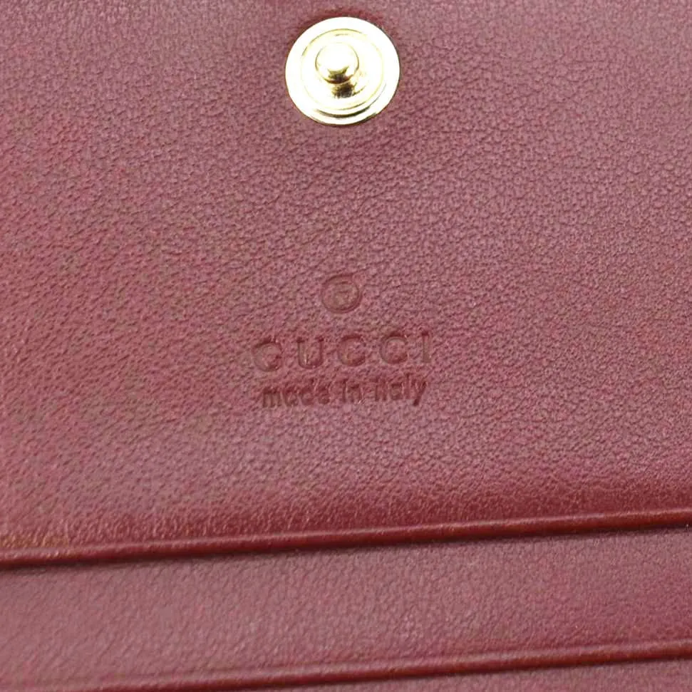 GUCCI Marmont GG Matelasse Leather Card Case Wallet Red 466492