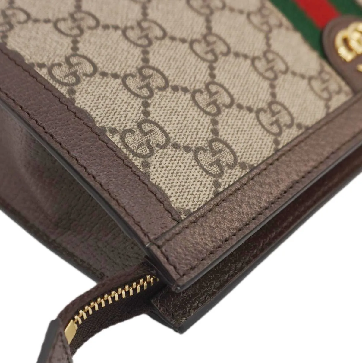 GUCCI Ophidia GG Supreme Canvas Zip Pouch Beige 625549