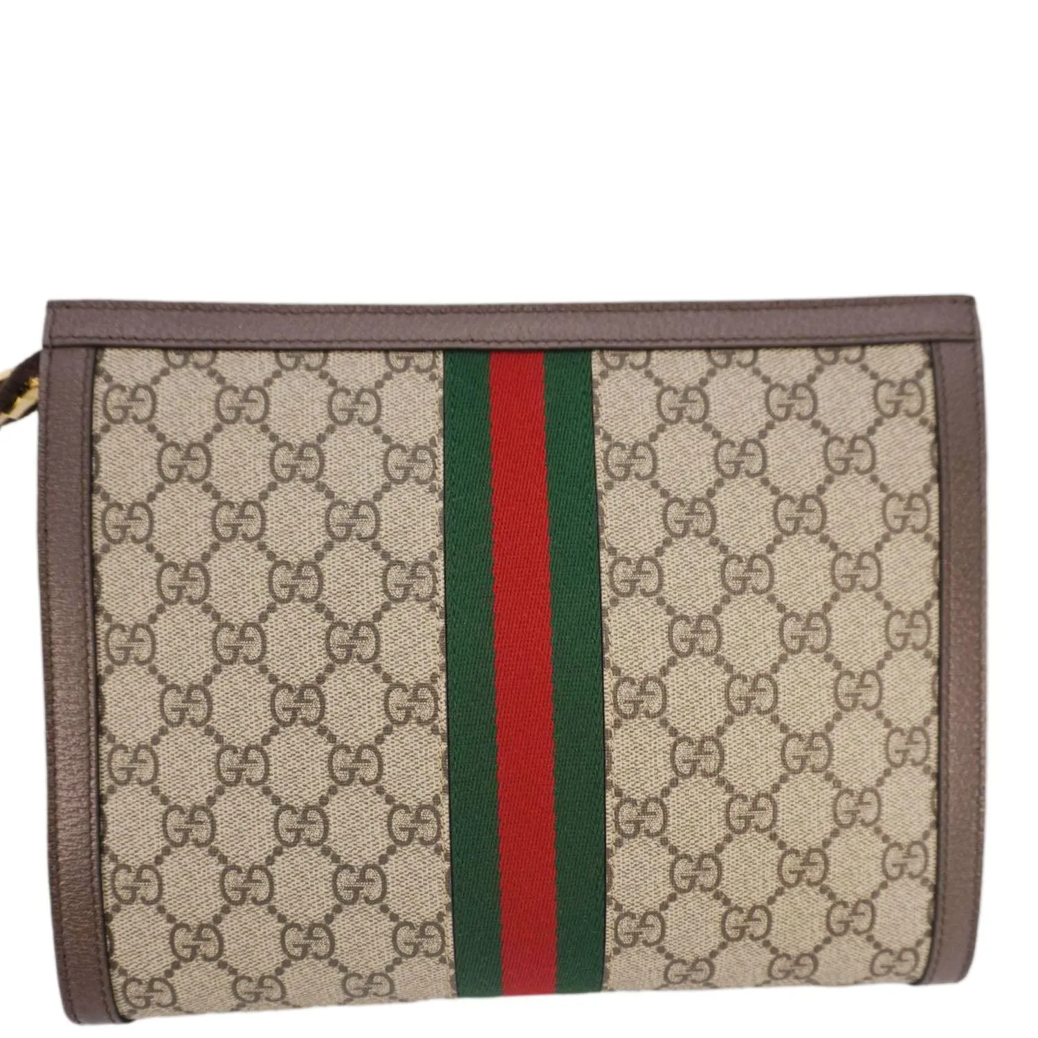 GUCCI Ophidia GG Supreme Canvas Zip Pouch Beige 625549
