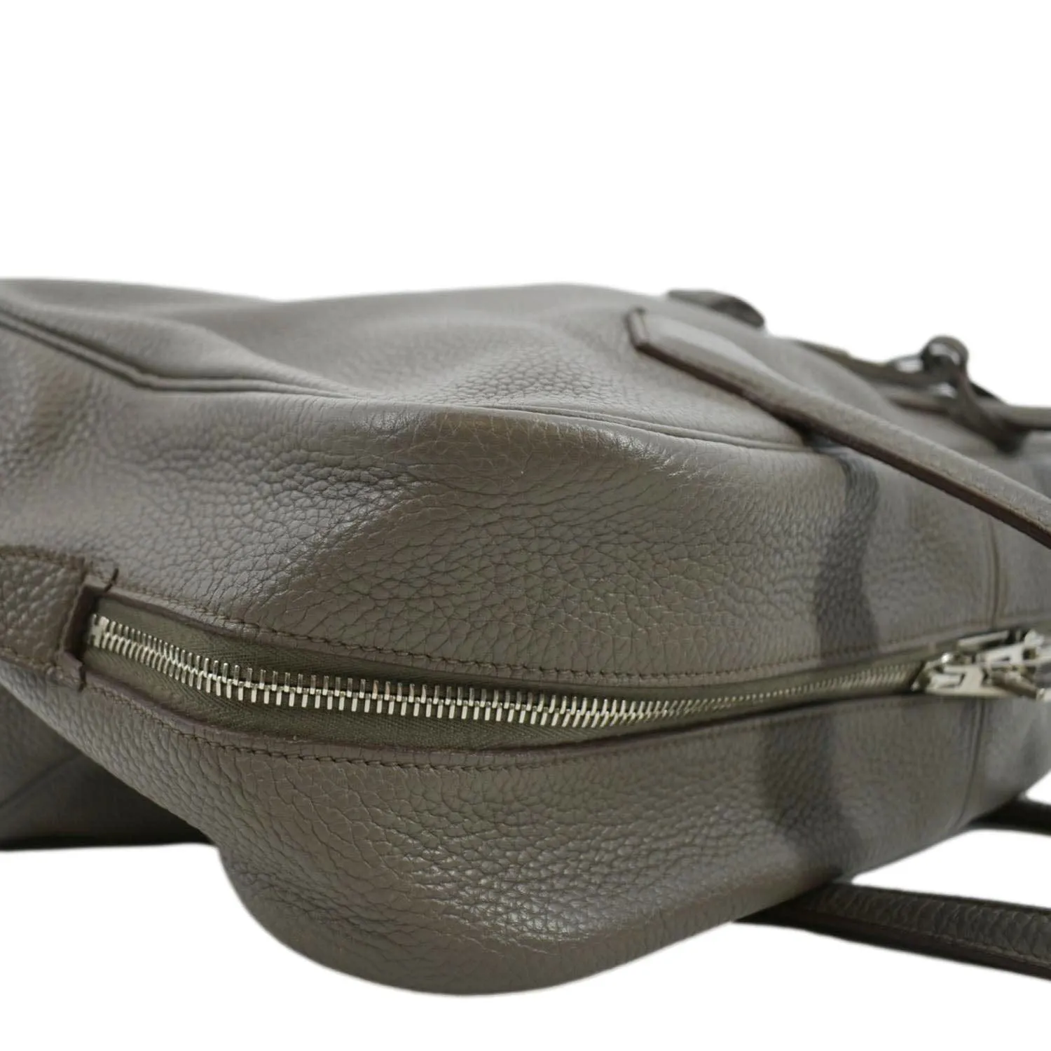 HERMES Victoria II Taurillon Clemence Leather Shoulder Bag Taupe