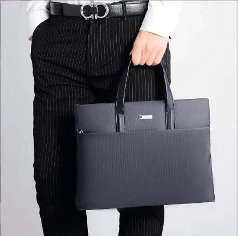 Hot Sale 2025 New Fashion Men Waterproof Nylon Briefcase Large Capacity Handbag Business Bag Casual Light Laptop Bag Totes