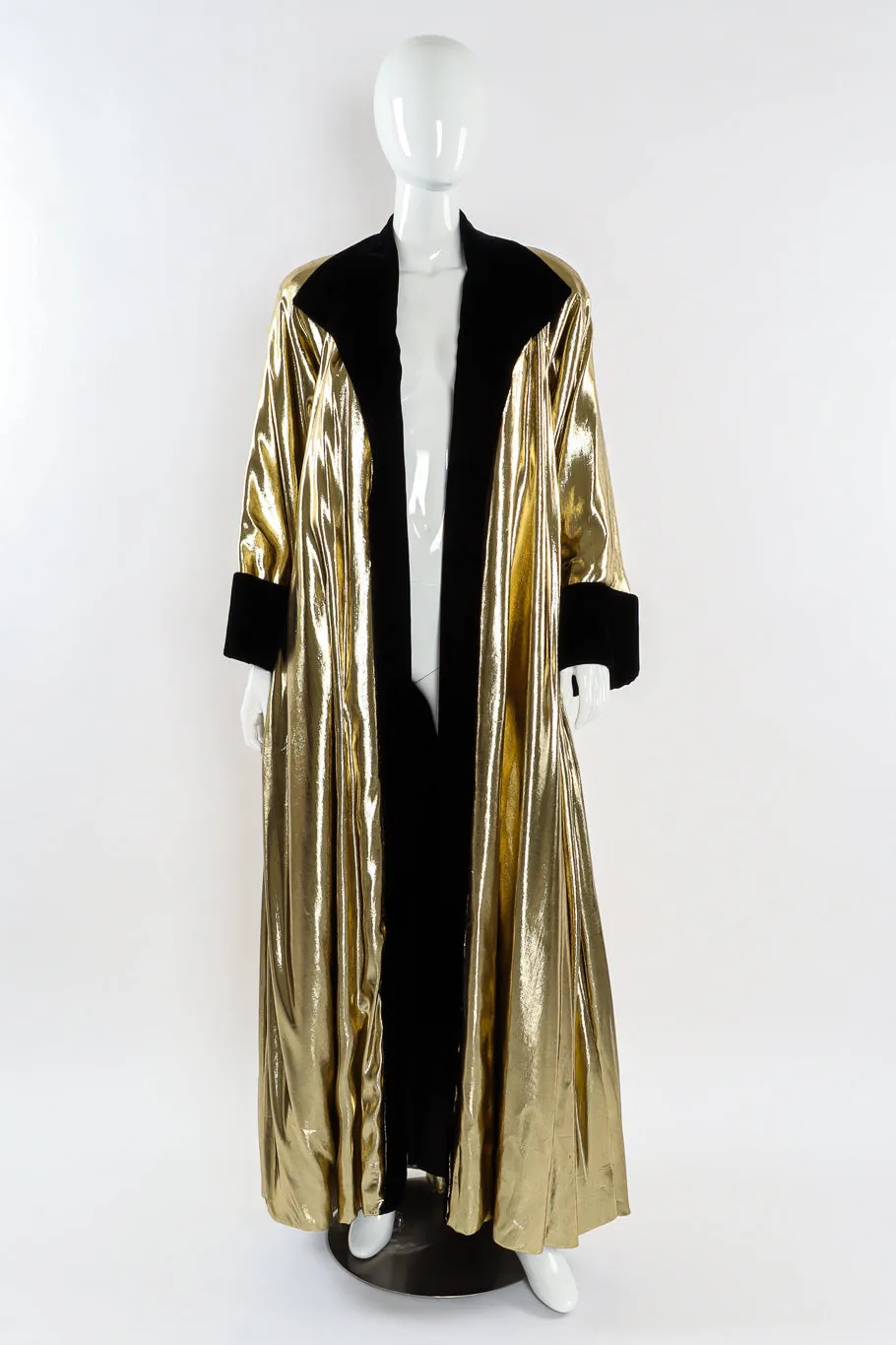 Lamé & Velvet Duster Overcoat