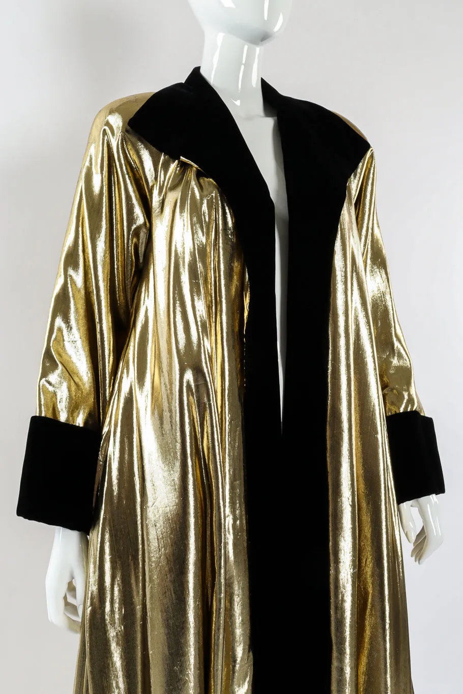 Lamé & Velvet Duster Overcoat
