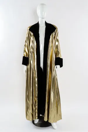 Lamé & Velvet Duster Overcoat