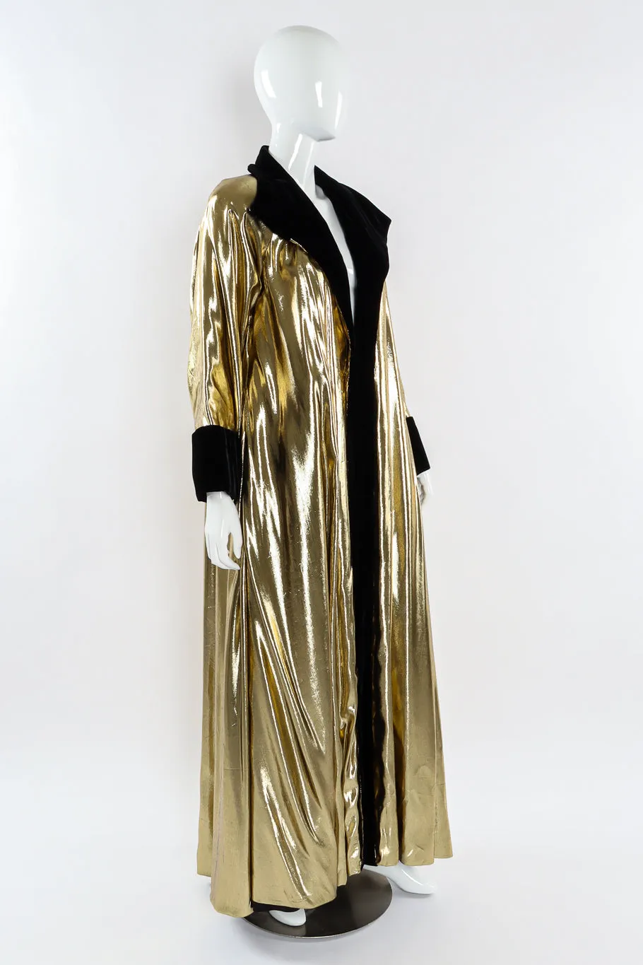 Lamé & Velvet Duster Overcoat