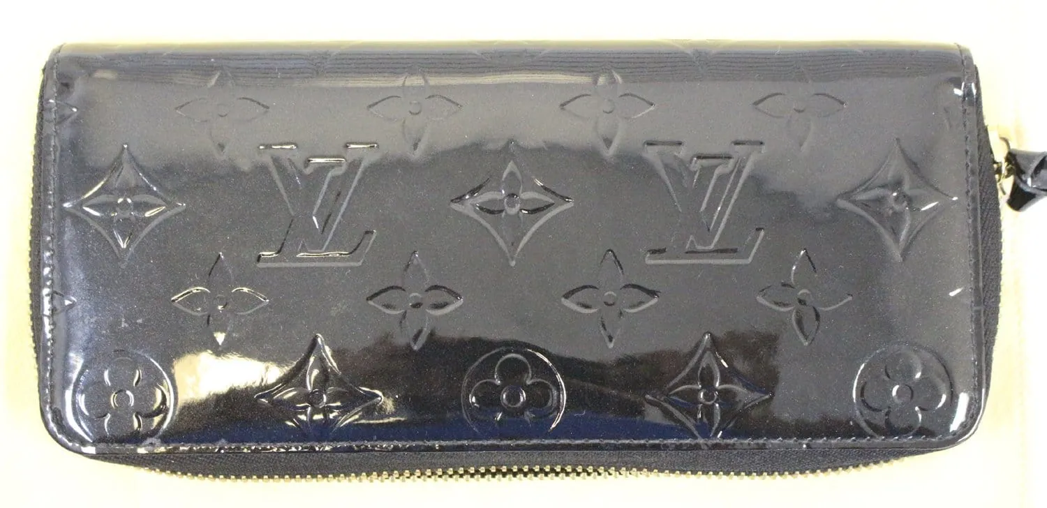 LOUIS VUITTON Black Vernis Clemence Wallet