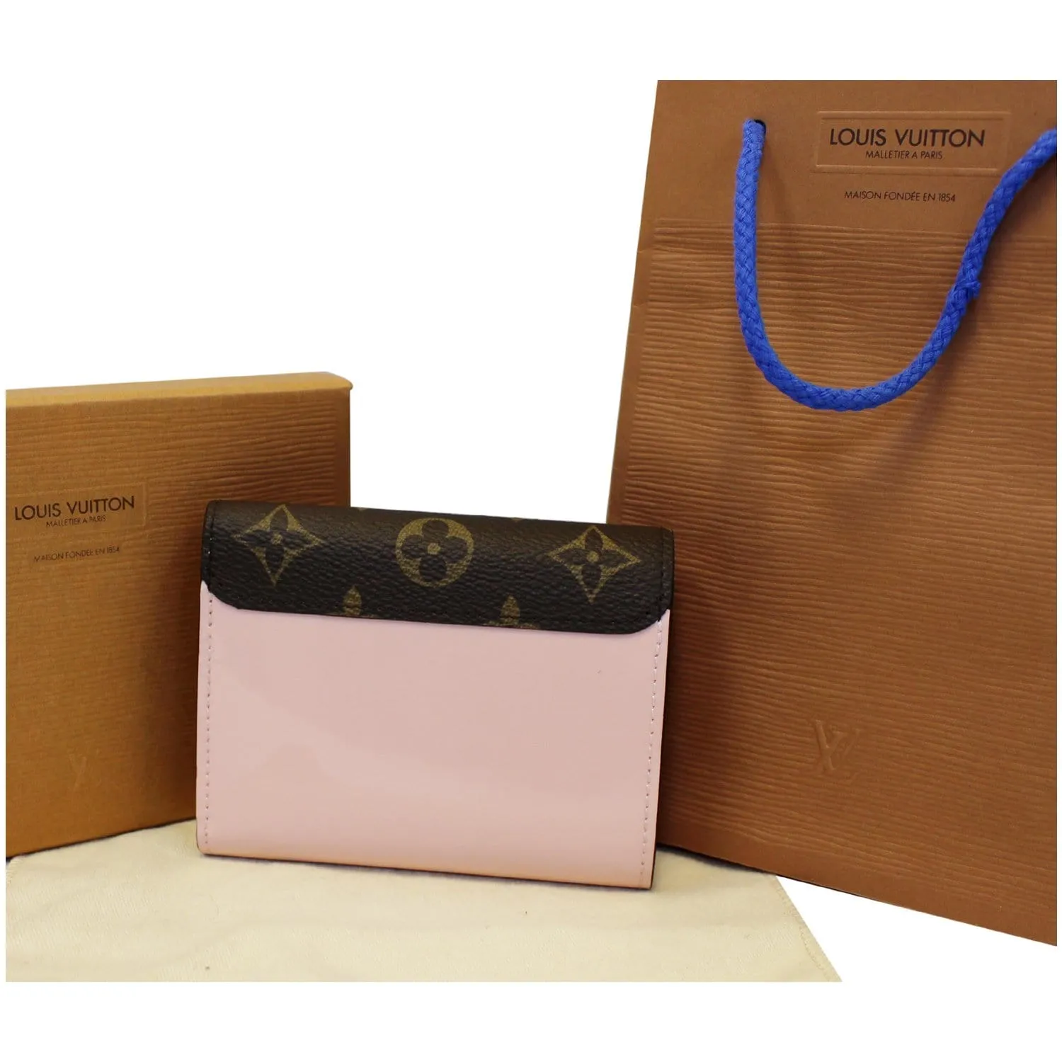 LOUIS VUITTON Cherrywood Compact Wallet Rose Ballerine