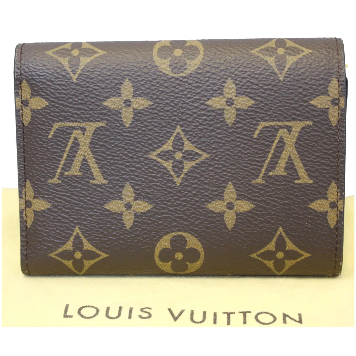 LOUIS VUITTON Flower Lock Monogram Canvas Compact Wallet Black