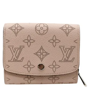 LOUIS VUITTON Iris Mahina Monogram Leather Compact Wallet Magnolia