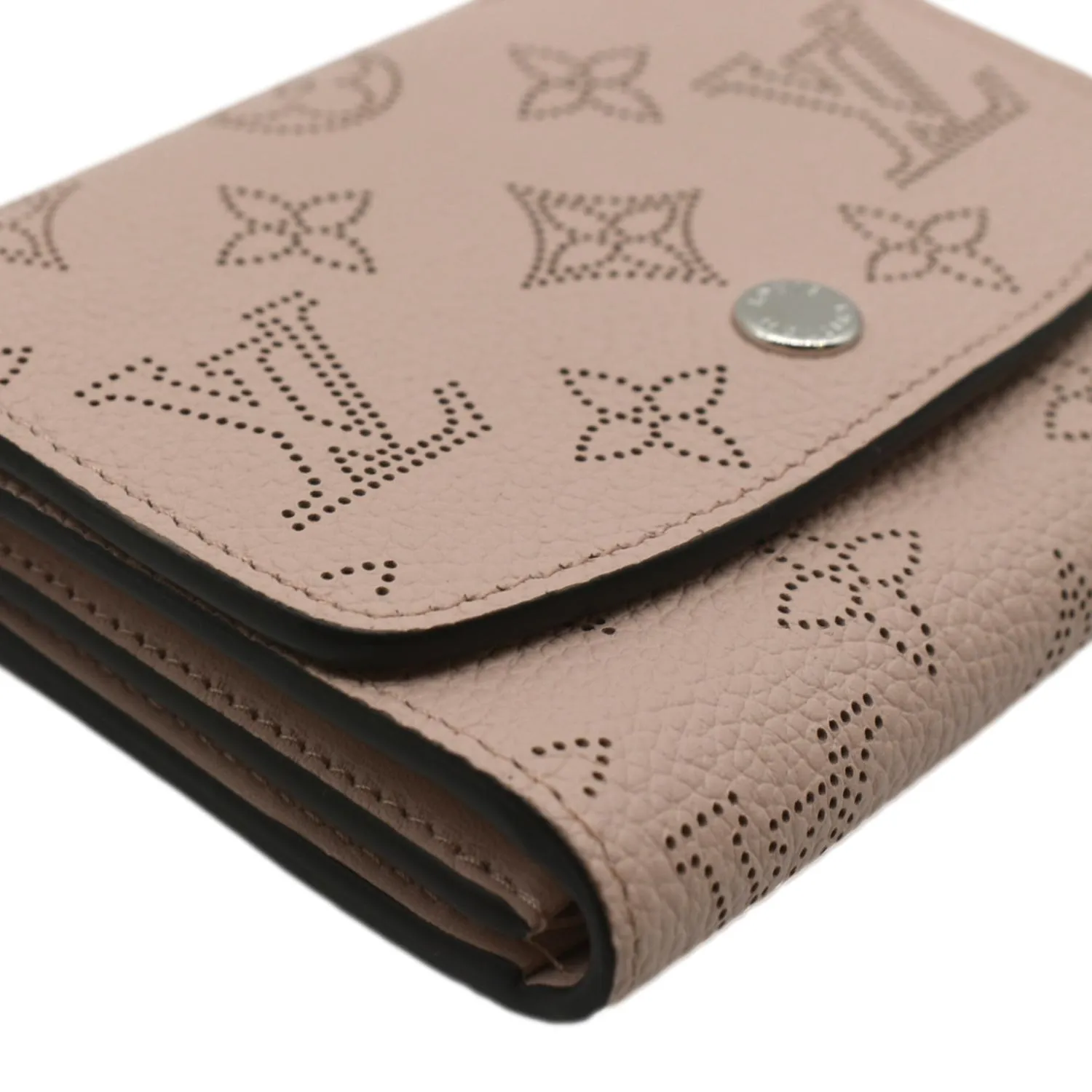 LOUIS VUITTON Iris Mahina Monogram Leather Compact Wallet Magnolia