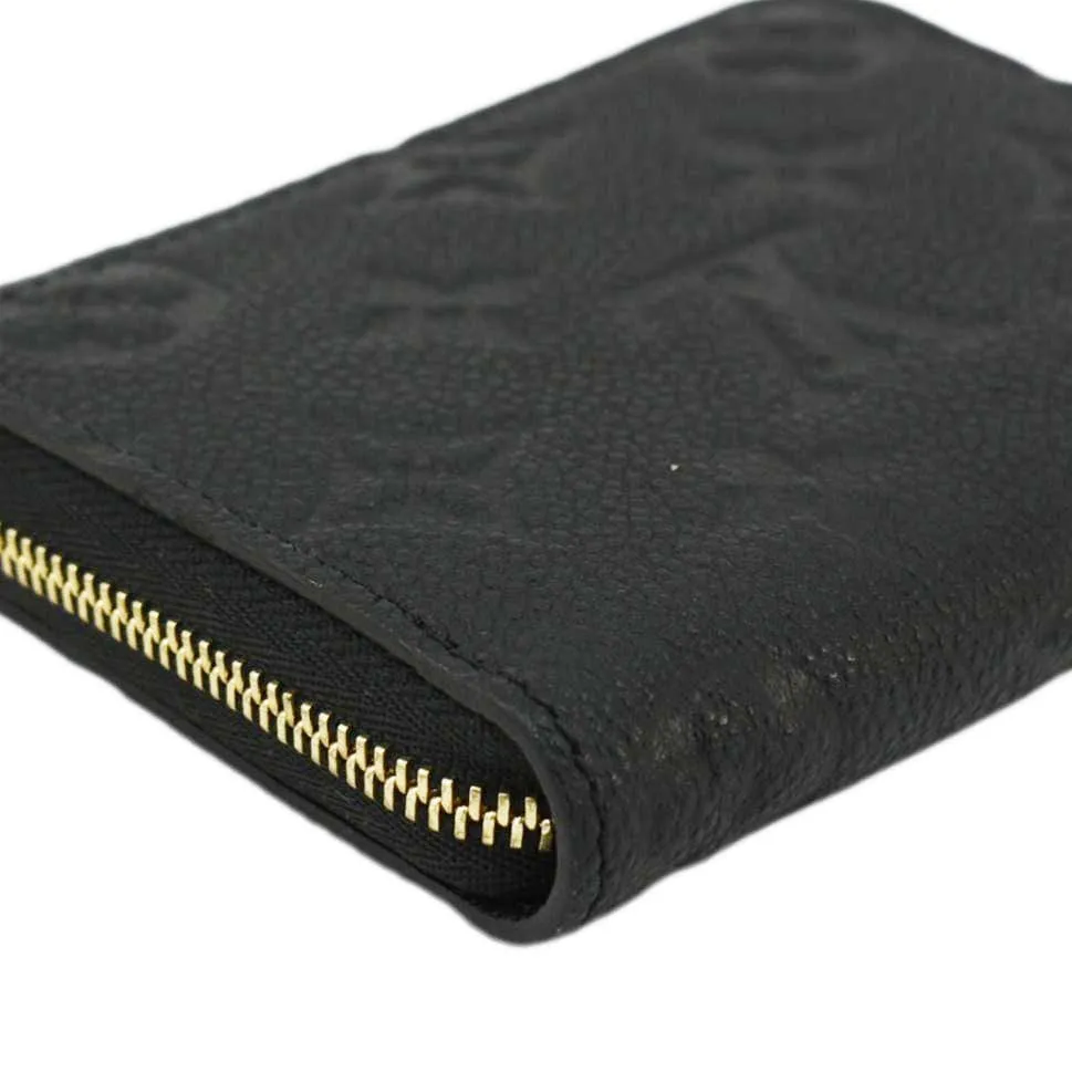 LOUIS VUITTON  Monogram Empreinte Leather Zippy Coin Purse Black