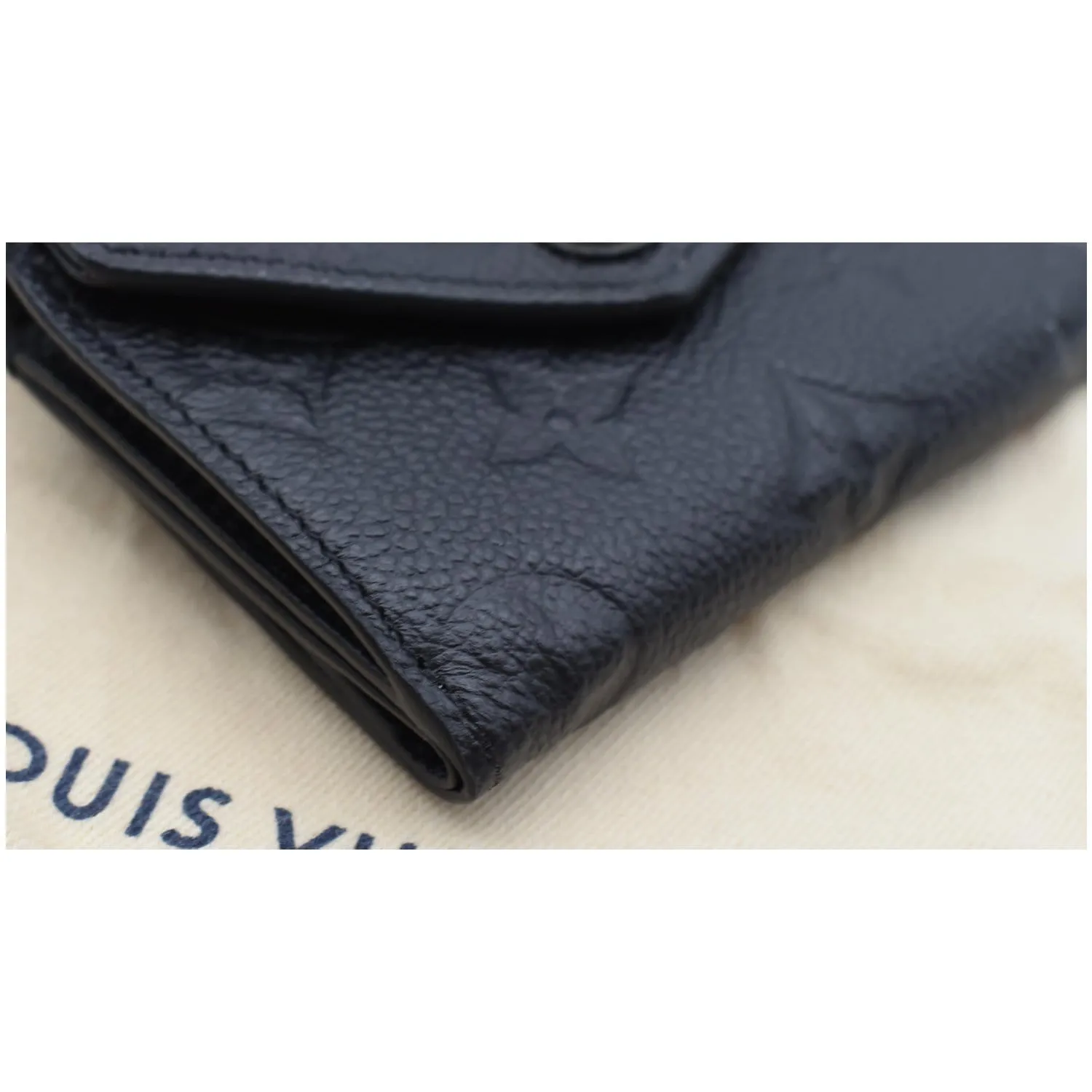 LOUIS VUITTON Monogram Empreinte Zoe Compact Wallet Black