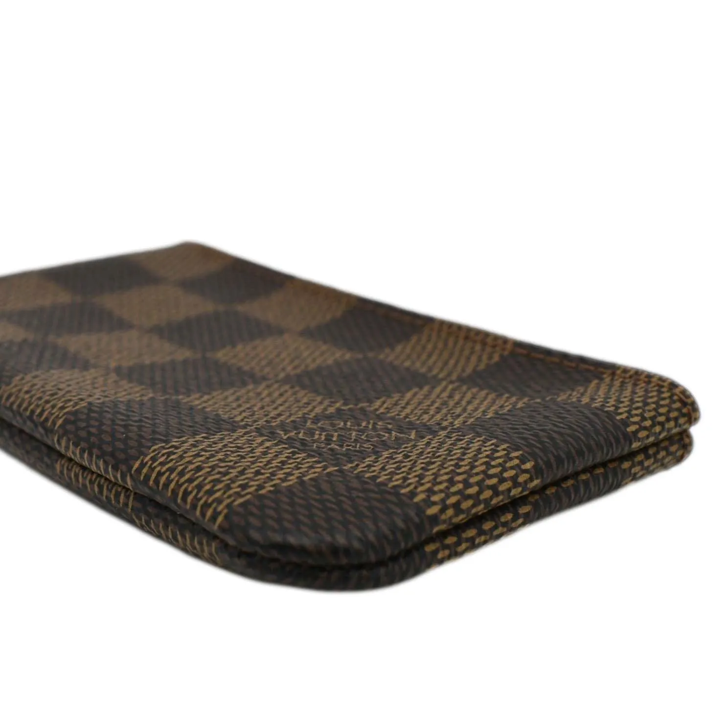 LOUIS VUITTON Pochette Key Cles Damier Ebene Coin Case Brown