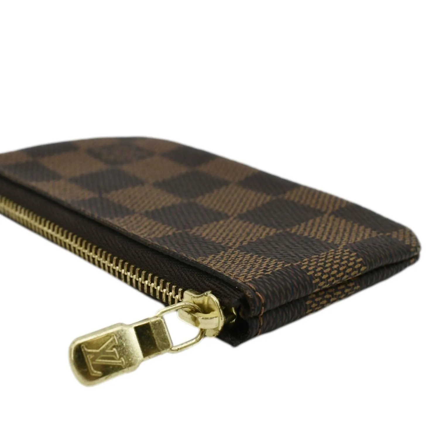 LOUIS VUITTON Pochette Key Cles Damier Ebene Coin Case Brown