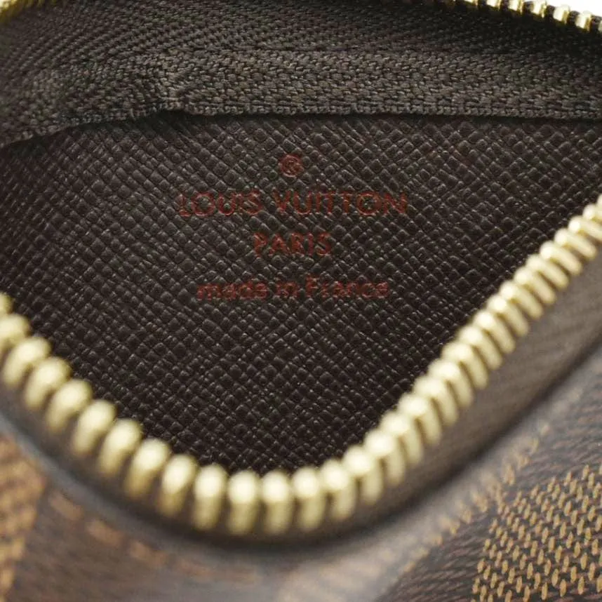 LOUIS VUITTON Pochette Key Cles Damier Ebene Coin Case Brown