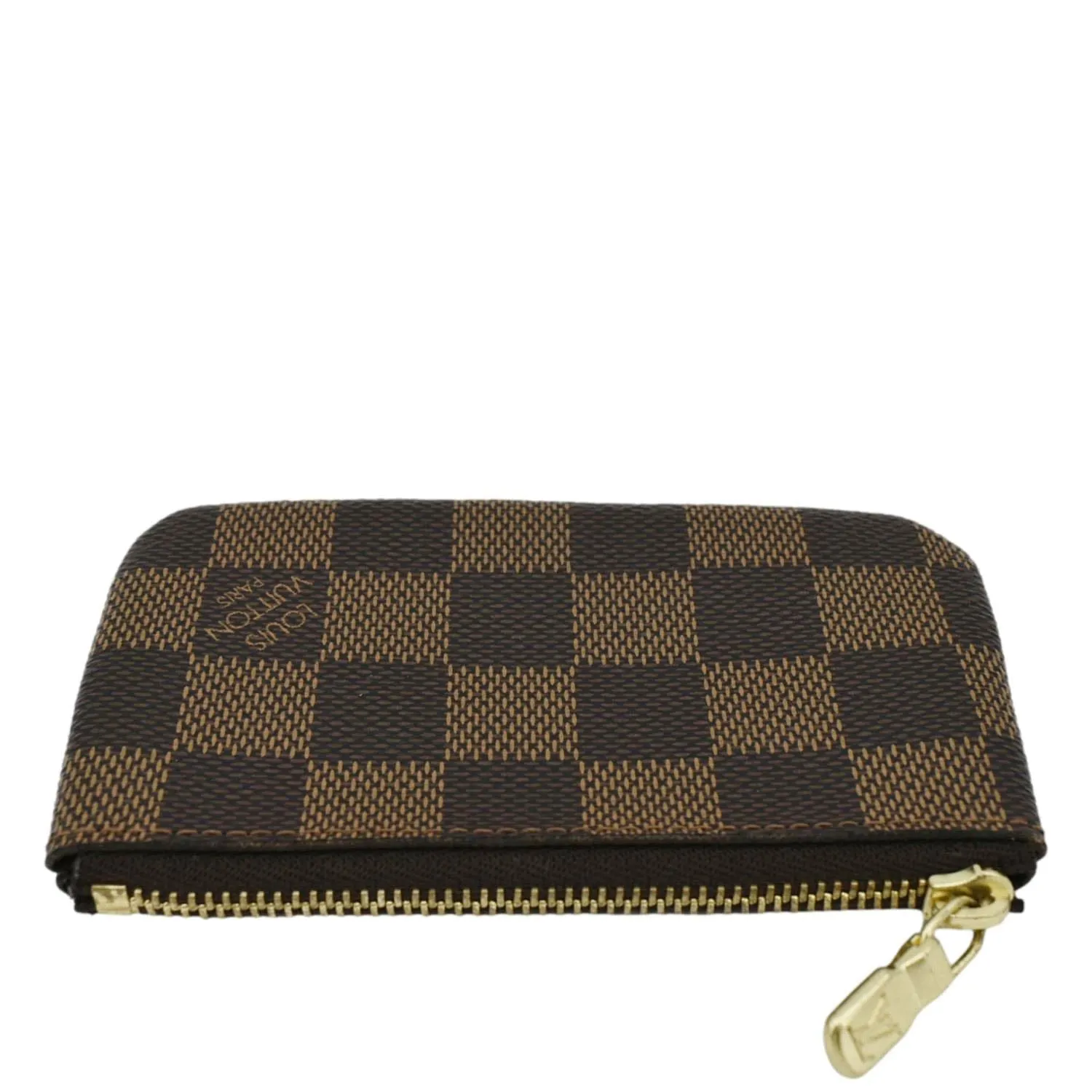 LOUIS VUITTON Pochette Key Cles Damier Ebene Coin Case Brown