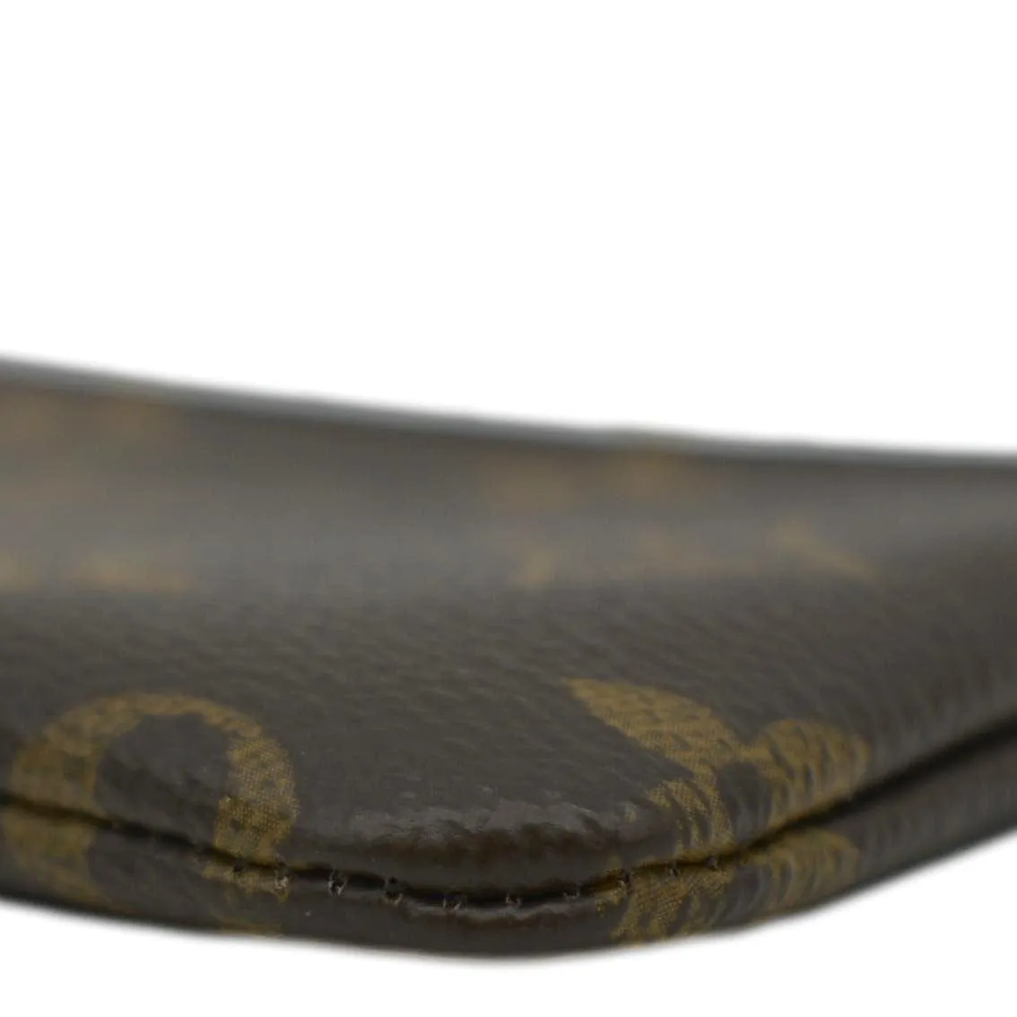 LOUIS VUITTON Pochette Key Cles Monogram Canvas Coin Case Brown