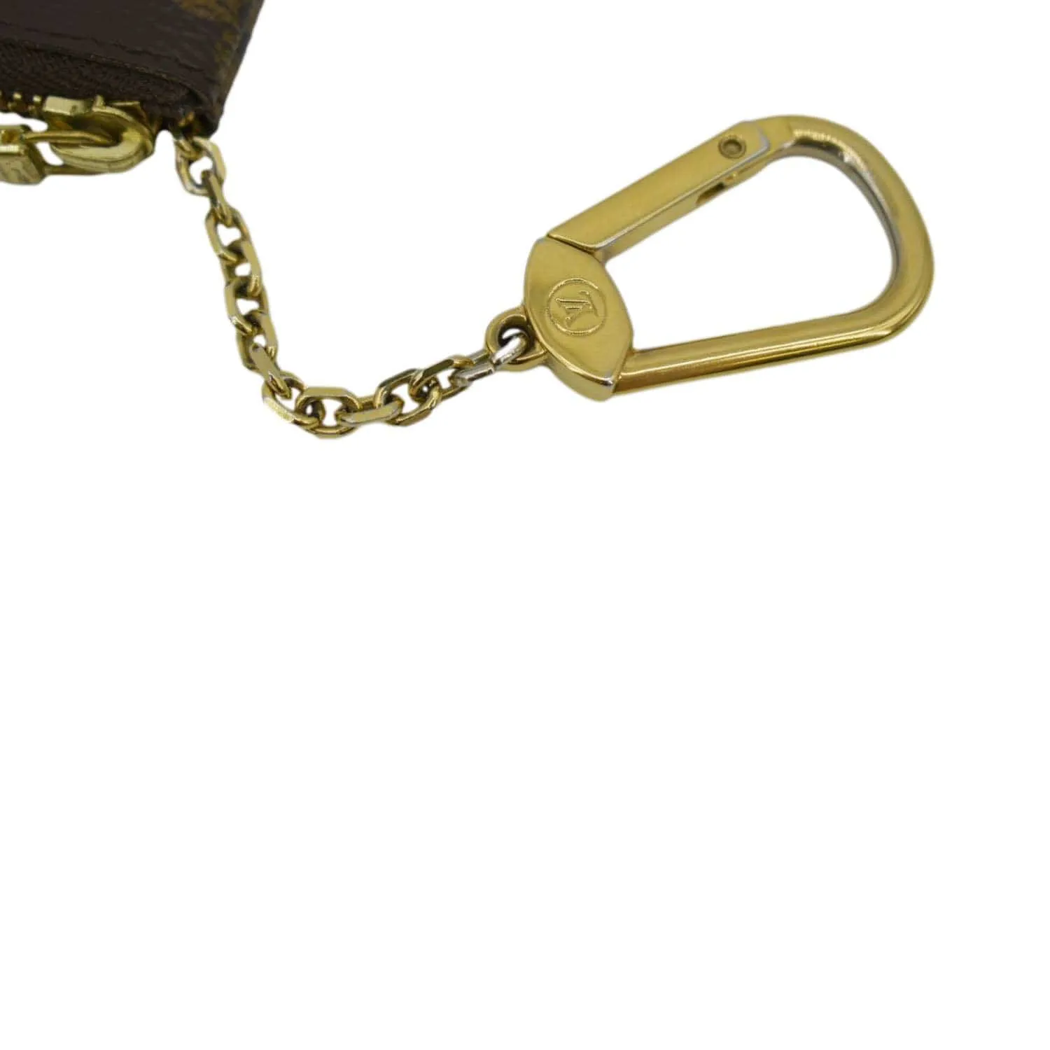 LOUIS VUITTON Pochette Key Cles Monogram Canvas Coin Case Brown