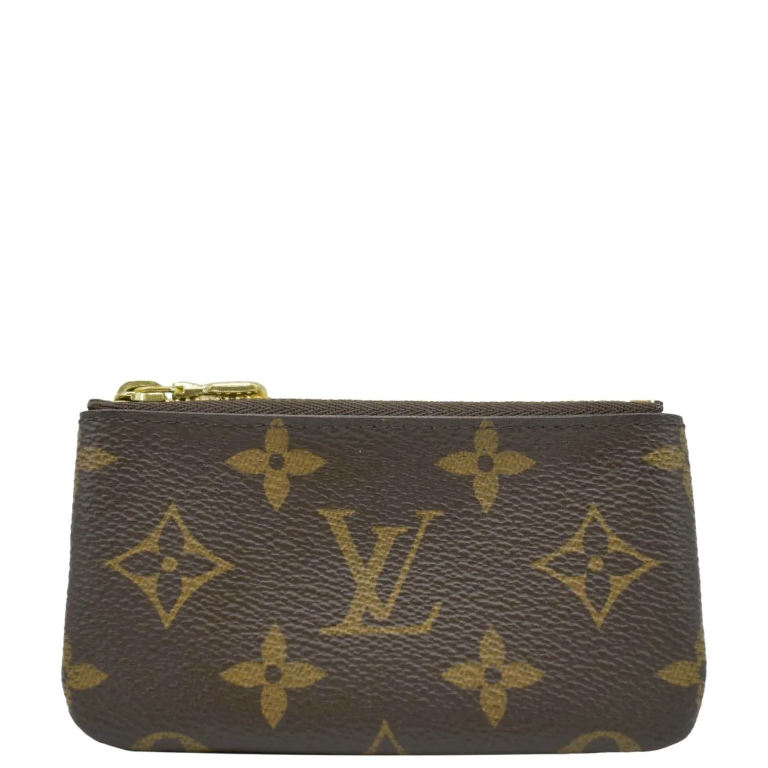 LOUIS VUITTON Pochette Key Cles Monogram Canvas Coin Case Brown