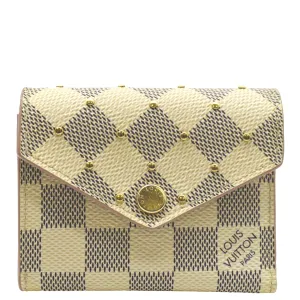 LOUIS VUITTON Studded Zoe Damier Azur Wallet White