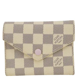 LOUIS VUITTON Victorine Damier Azur Wallet Rose Ballerine