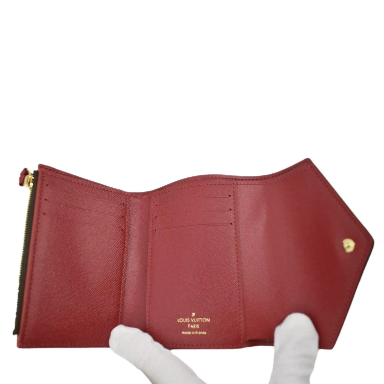 LOUIS VUITTON Victorine Damier Ebene Canvas Wallet Brown
