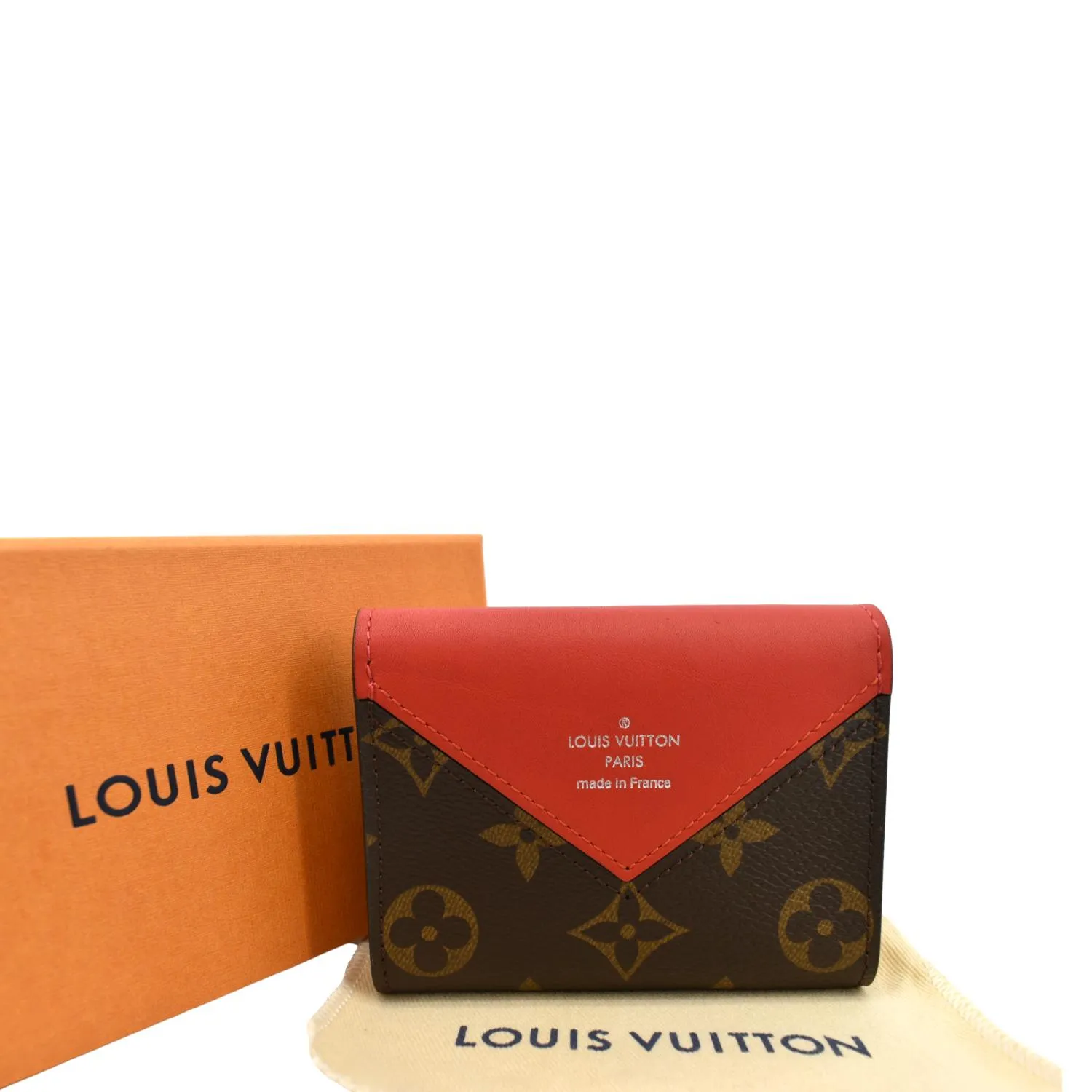 LOUIS VUITTON Zoe Monogram Leather Wallet Cerise