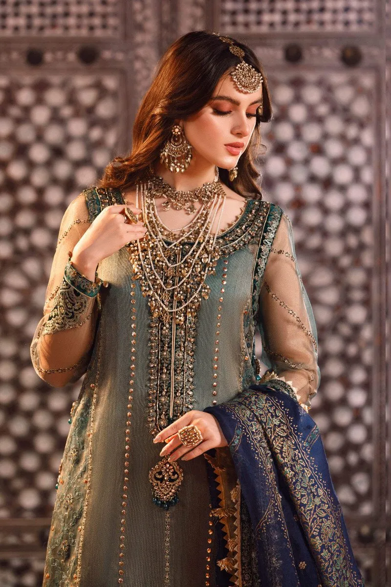 MARIA B | MBROIDERED COLLECTION 2022/23 | Peacock Shades (BD-2508)