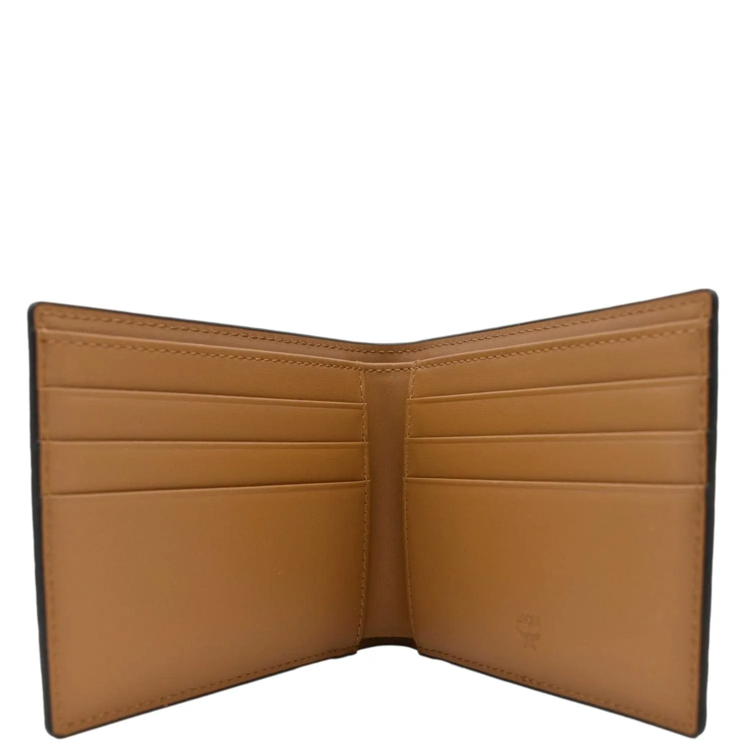 MCM Bifold Small Visetos Leather Wallet Cognac