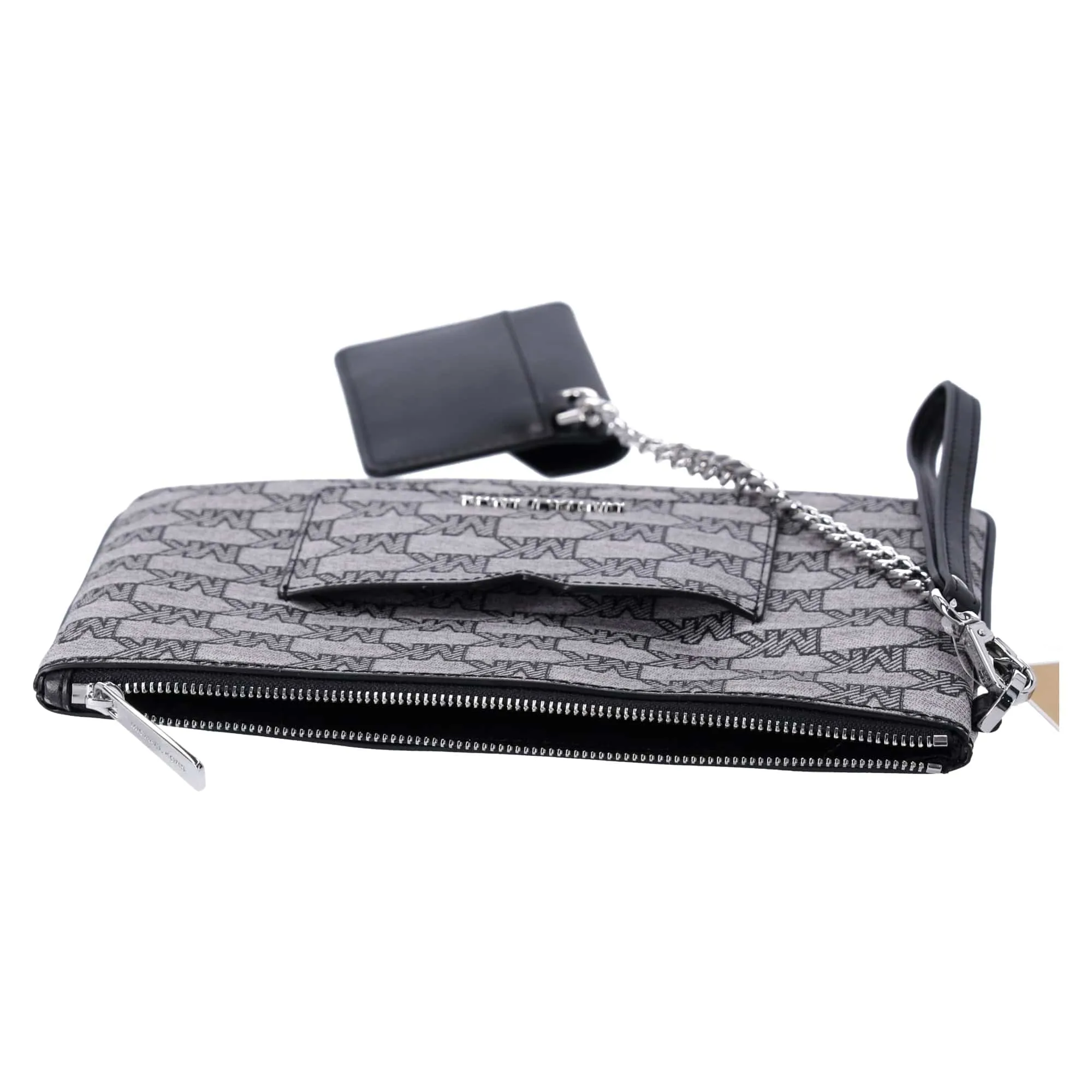 Michael Kors JetSet Large 2In1 CardCase WristletClutch Black JacquardMK
