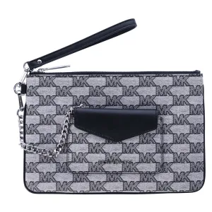 Michael Kors JetSet Large 2In1 CardCase WristletClutch Black JacquardMK