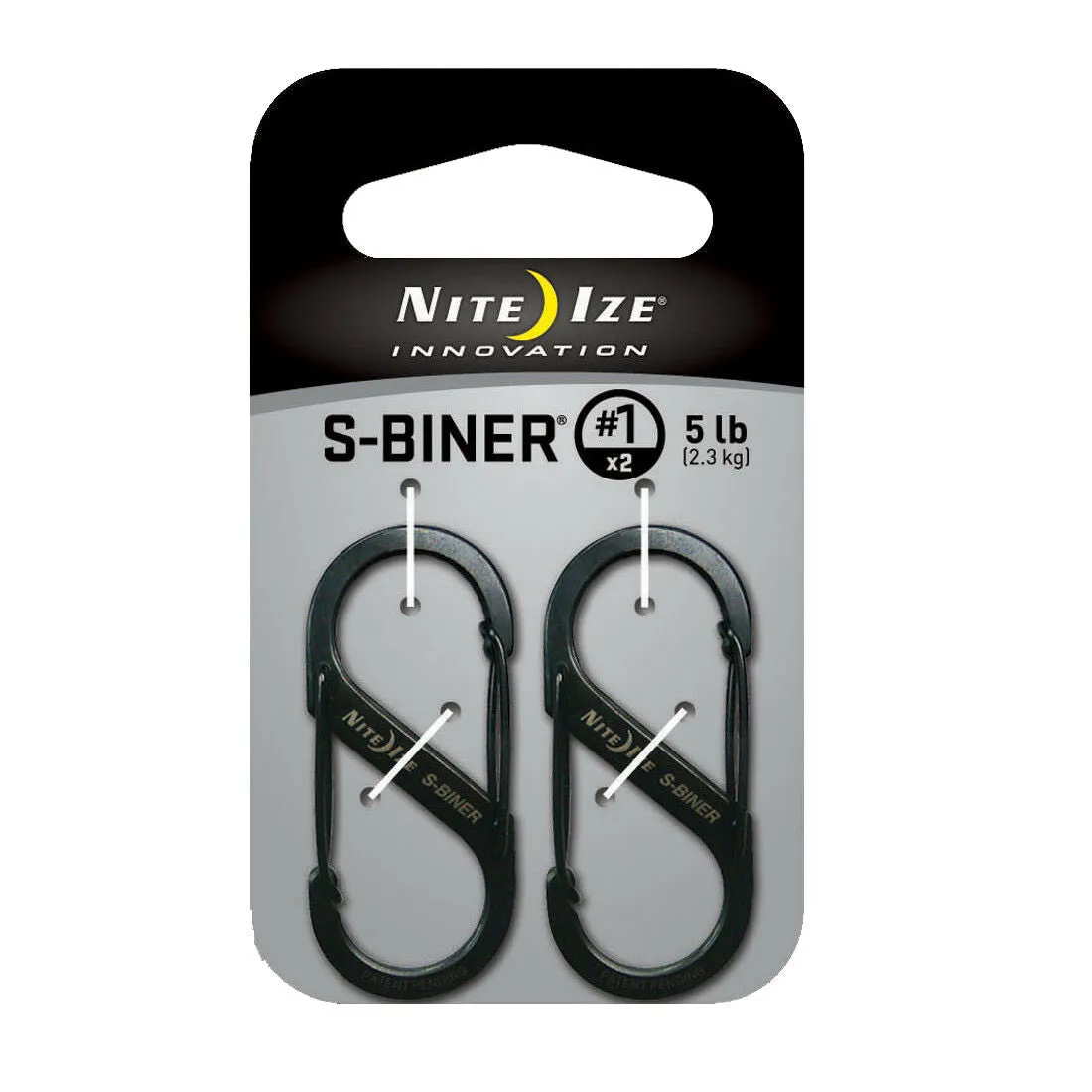 Nite Ize S-Biner Size 1 Black SB1-2PK-01