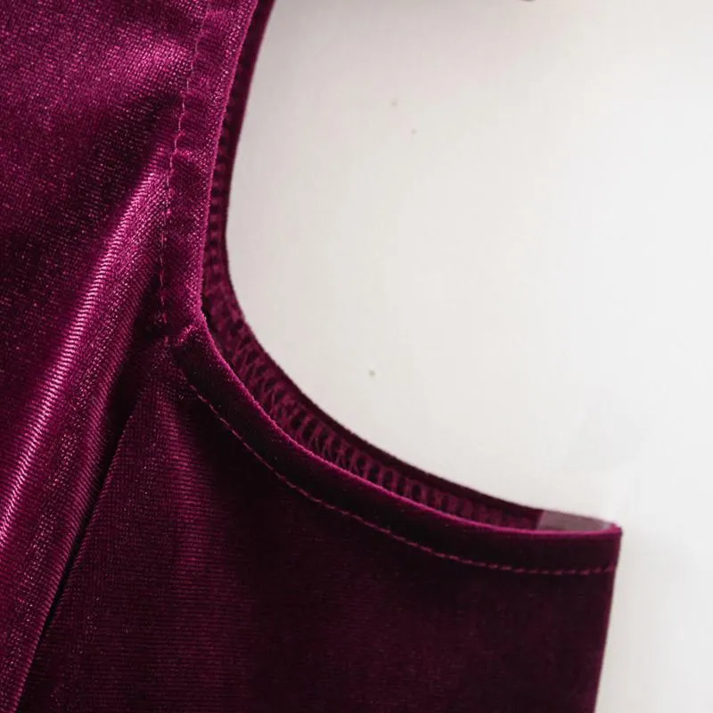 Open shoulder Velvet Shirt
